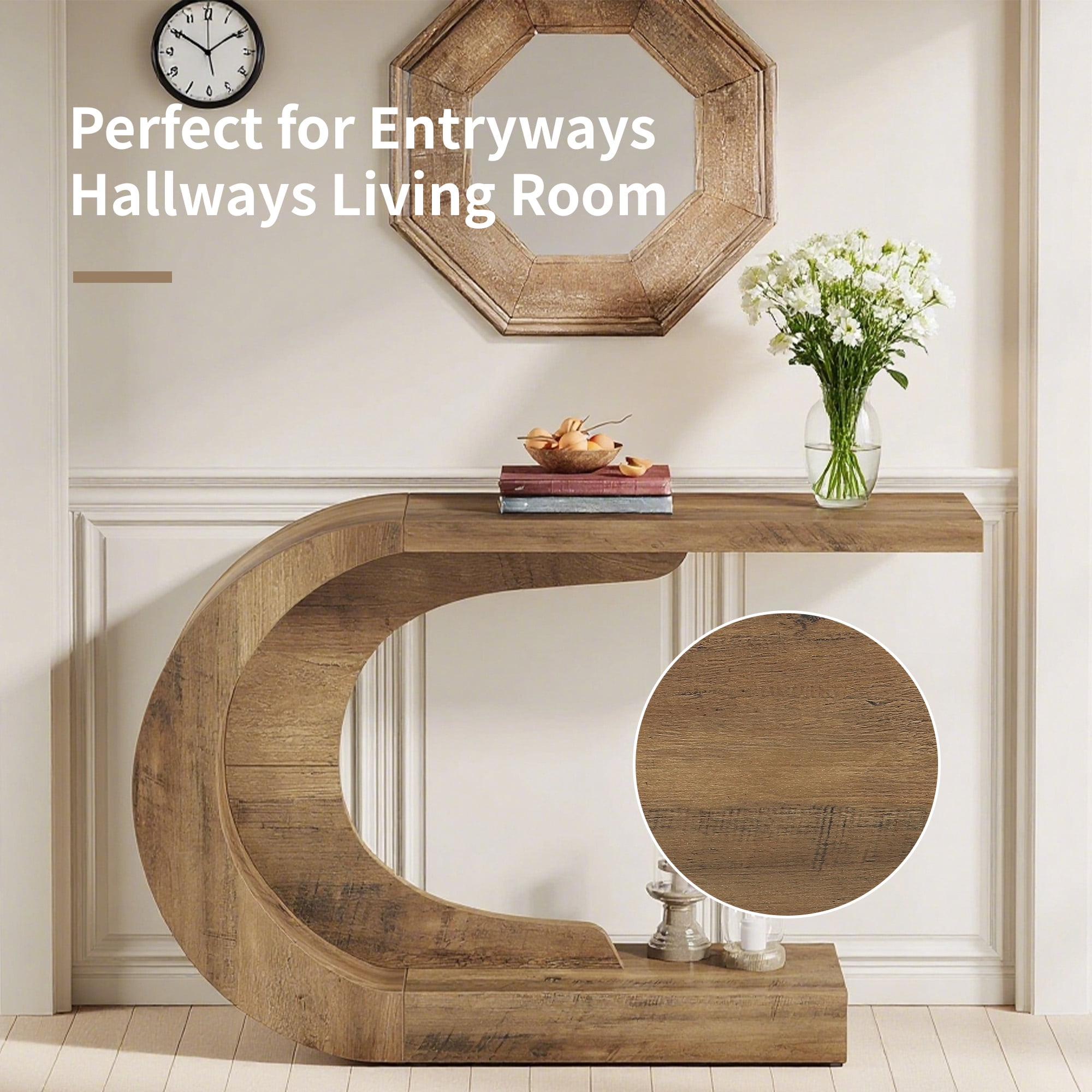 MAYEERTY 2-Tier Round Edge End Table with Open Shelf, Easy Assembly Labeled Parts Table