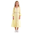 thumbnail image 1 of Lejafay Robe Décontractée à Manches Longues pour Filles, Robe de Danse d'Église, Robe Musulmane, Jaune Clair 130, 1 of 6