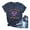 Blue, variant on QHWAUAKFBN T Shirts For Women Loose Fit Summer Fit Tennis Printed Cotton Short Sleeved Tshirts Top