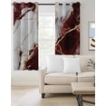 thumbnail image 2 of Marble Red Blackout Curtains 45 Inches Long for Bedroom, Modern Abstract Gold White Brick Stone Motif Thermal Insulated Room Darkening Black Out Window Curtain Panels Grommet Drapes for Living Room, 2 of 8