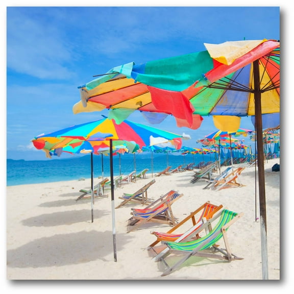 Parasols on a Tropic Isle Gallery-Wrapped Canvas Wall Art, 30x30