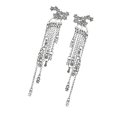 thumbnail image 1 of Pendientes colgantes de cadena con borlas lineales de estrella brillante de cristal a la moda Plata jinwen Pendientes colgantes, 1 of 8