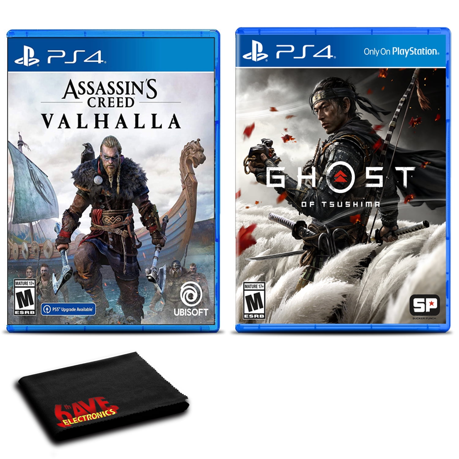 Assassins Creed Valhalla + Ghost of Tsushima for PlayStation 4 - 2 Game Bundle