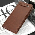 thumbnail image 3 of facefd Men Long Wallet Simple Style Credit Card Holder Solid Color Purse Leather Handbag Phone Keys Multi-card Bag Large Capacity Light coffee, 3 of 8