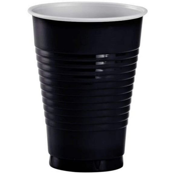 Disposable 18oz Black Plastic Cups: 4CT