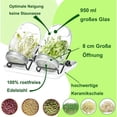 thumbnail image 4 of Sprouting Jar Kit, the Key to Easy Sprouting of Various Seeds, Including Screen Sprout Lid, Adjustable Stands, Stainless Steel Sprouting Caps, and Multipurpose Jars for a Healthier Lifestyle (2 Pack), 4 of 5