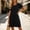 Black, variant on Ynynloco Women's Plus Size 100%Cotton Short Sleeve Dress A-Line Tunic Basic T-Shirt Mini Dress Casual Comfy Pleated Swing Dresses with Pockets