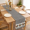 thumbnail image 3 of Black White Plaid Rooster Table Runner - 48 Inch Long, Kitchen Dining Table Runner Dresser Scarves, Vintage Farmhouse Checkered Rustic Farmhouse Decor for Coffee Tables Wedding Party Banquet, 3 of 8