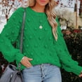 thumbnail image 5 of Lovskoo Sweaters for Women Trendy Color Long Sleeve Pullove Shirt Sweater Tops Green, 5 of 9