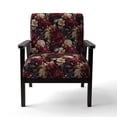 thumbnail image 4 of Designart "Grand Regency Damask I" Chaise d'Appoint Florale Rouge Rembourrée - Fauteuil de Salon Style Cottage, 4 of 7