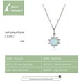 thumbnail image 5 of Opal 925 Sterling Silver White Opal Pendant Sunflower Birthstone Necklace For Women, 5 of 6