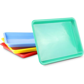 Anyumocz 10 Pack Large Size Plastic Art Trays,5 Colors Arts and Crafts Organizer Tray,Kids Serving Tray for DIY Projects,Painting,Beads