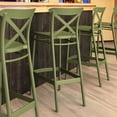 thumbnail image 3 of Compamia Cross Contemporary Resin Indoor Outdoor Bar Stool Olive Green, 3 of 7