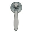 thumbnail image 1 of Cepillo para gatos de acero inoxidable con agujas de masaje para eliminar el pelo, cepillo autolimpiante, herramienta de aseo para mascotas, para gatos y perros, color gris., 1 of 14