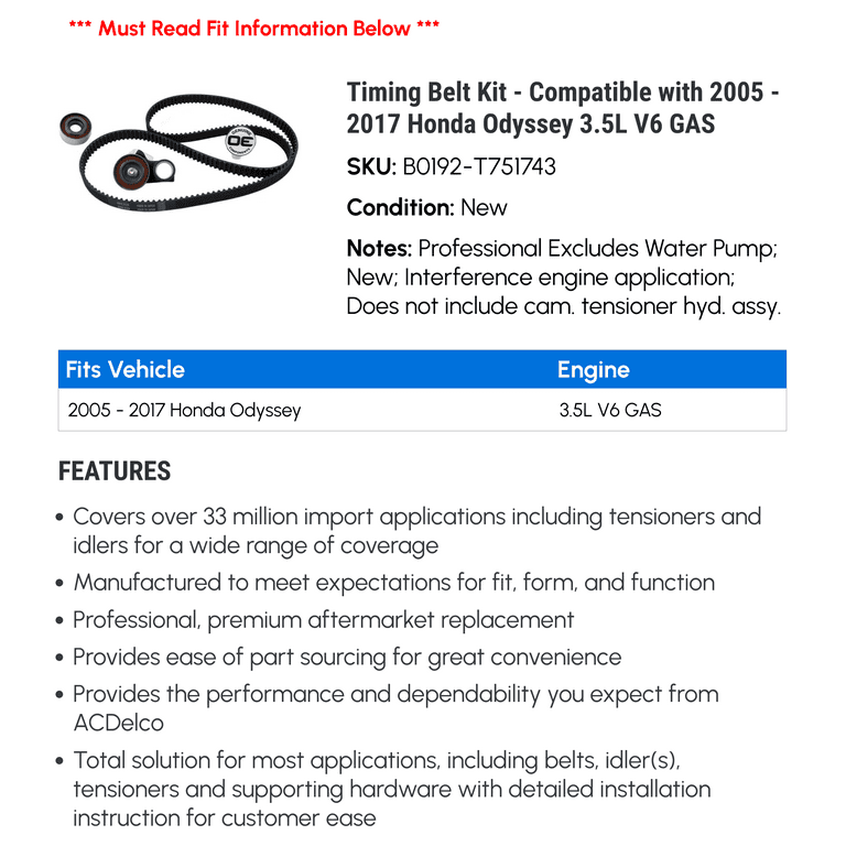 2005 honda odyssey shop timing belt replacement