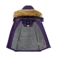 thumbnail image 4 of ZSHOW Girls' Waterproof Fleece Lined Raincoat Windproof Hooded Ski Jacket(Dark Purple,6-7), 4 of 7