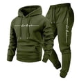 thumbnail image 4 of Maqroz Mens Two Piece Tracksuit Sets Graphic Pullover Hoodie Sweatshirts Tapered Jogger Pants Casual Athletic Activewear Matching Lounge Suits for Casual Street Walking, 4 of 7