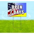 thumbnail image 1 of Open 7 Days (18" x 24") Yard Sign, Includes Metal Step Stake, 1 of 6