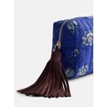 thumbnail image 3 of Scenario Women's Zip Pouch with Fringe Tassel, Navy Print, 3 of 5