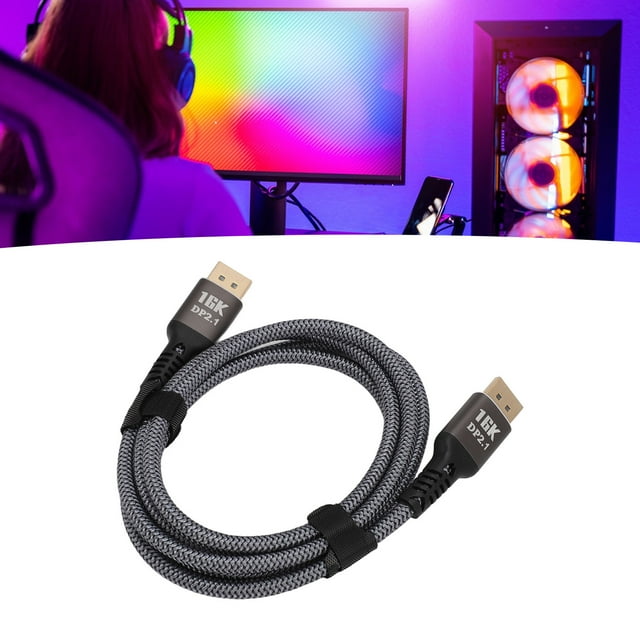 Câble DisplayPort 2.1, Câble DisplayPort Mâle à Mâle 40Gbps 16K 30Hz pour Écrans