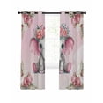 thumbnail image 7 of Pink Elephant Blackout Curtains for Bedroom, Cute Wildlife Animals Watercolor Flowers Thermal Insulated Kitchen Drapes with Grommets, Light Blocking Window Treatment, 2 Panels 42" x 84", 7 of 7