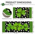 thumbnail image 3 of St Patricks Day Lucky Shamrock Clover Decorative Kitchen Rugs Set of 2, Green Buffalo Plaid Kitchen Mat Polka Dot Non-Slip Floor Mat Irish Home Decorations - 17x29 and 17x47 Inch, 3 of 6