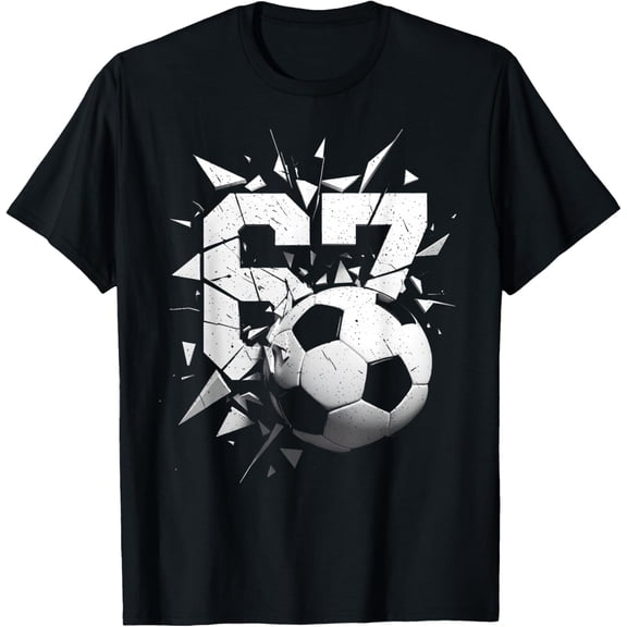 67 Six Seven Soccer Gen Alpha Brainrot Meme T-Shirt- American fashion hot selling casual retro high quality 100% cotton T-shirt 1 piece
