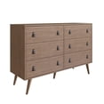 thumbnail image 6 of Manhattan Comfort Amber Double & Tall Dresser Faux Leather Handles Set of 2, 6 of 7