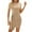 Khaki, variant on ZVNAΖH Women’s Summer Casual Bodycon Tie Waist Short Sleeve Knit T Shirt Dress, Sizes S-2XL