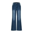 thumbnail image 3 of APEXFWDT Clearance Jeans for Women High Waist Women's Bell Bottom Jeans Chic Wide Leg Denim Pants for Women Washed Fit Pants, 3 of 8
