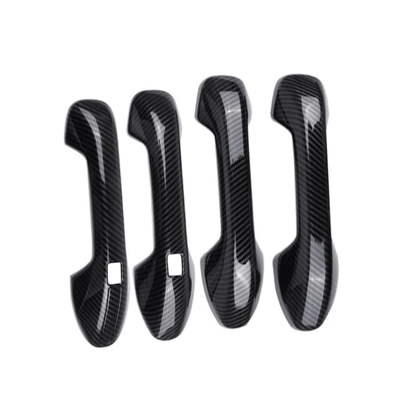 Car Exterior Door Handle Cover Trim Fit For Hyundai Palisade 2020 2021 2022 2023 Black Carbon Fiber Style