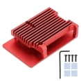 thumbnail image 1 of Boîtier de protection pour Raspberry Pi 4 b, boîtier en alliage d'aluminium CNC, boîtier rouge, 1 of 4