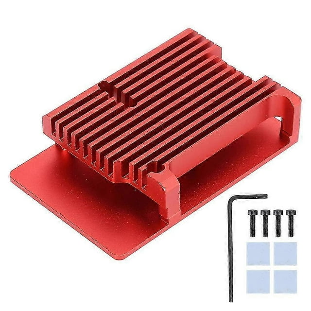 Boîtier de protection pour Raspberry Pi 4 b, boîtier en alliage d'aluminium CNC, boîtier rouge