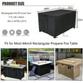 thumbnail image 4 of Saking Fire Table Cover, Rectangular 44inch Tabletop Fire Pit Cover for Propane Fire Table Waterproof Gas Firepit Cover - 44x32x23inch, 4 of 6