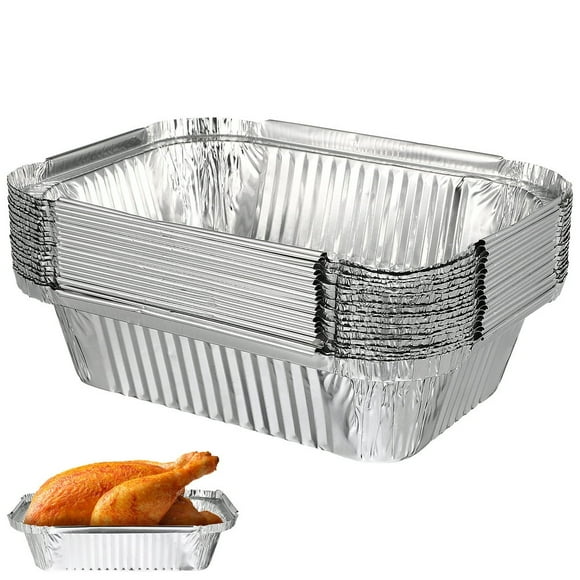 YOPTOP 20 Pcs Aluminum Pans Food Containers Foil Trays Takeaway Containers Tin Foil Tray