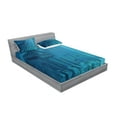 thumbnail image 2 of Ambesonne Ocean Fitted Sheet & Pillow Sham Set, Sun Rays over Ruins Sea, Full, Teal, 2 of 2