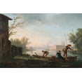 thumbnail image 2 of Vernet, Claude Joseph 24x17 White Modern Wood Framed Museum Art Print Titled - Four Times of the Day, Morning, 2 of 4