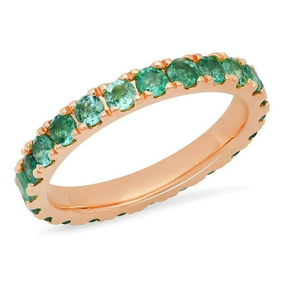 Natural Emerald Eternity Band, Emerald Wedding Ring, May Birthstone Ring, Emerald Stackable Band, Mother's Day Gift