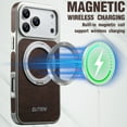 thumbnail image 4 of ELEHOLD Case for iPhone 17 Pro Max, Leather Shockproof Case with 360° Rotating Ring Stand, Magnetic Accessory Compatible,Brown, 4 of 11