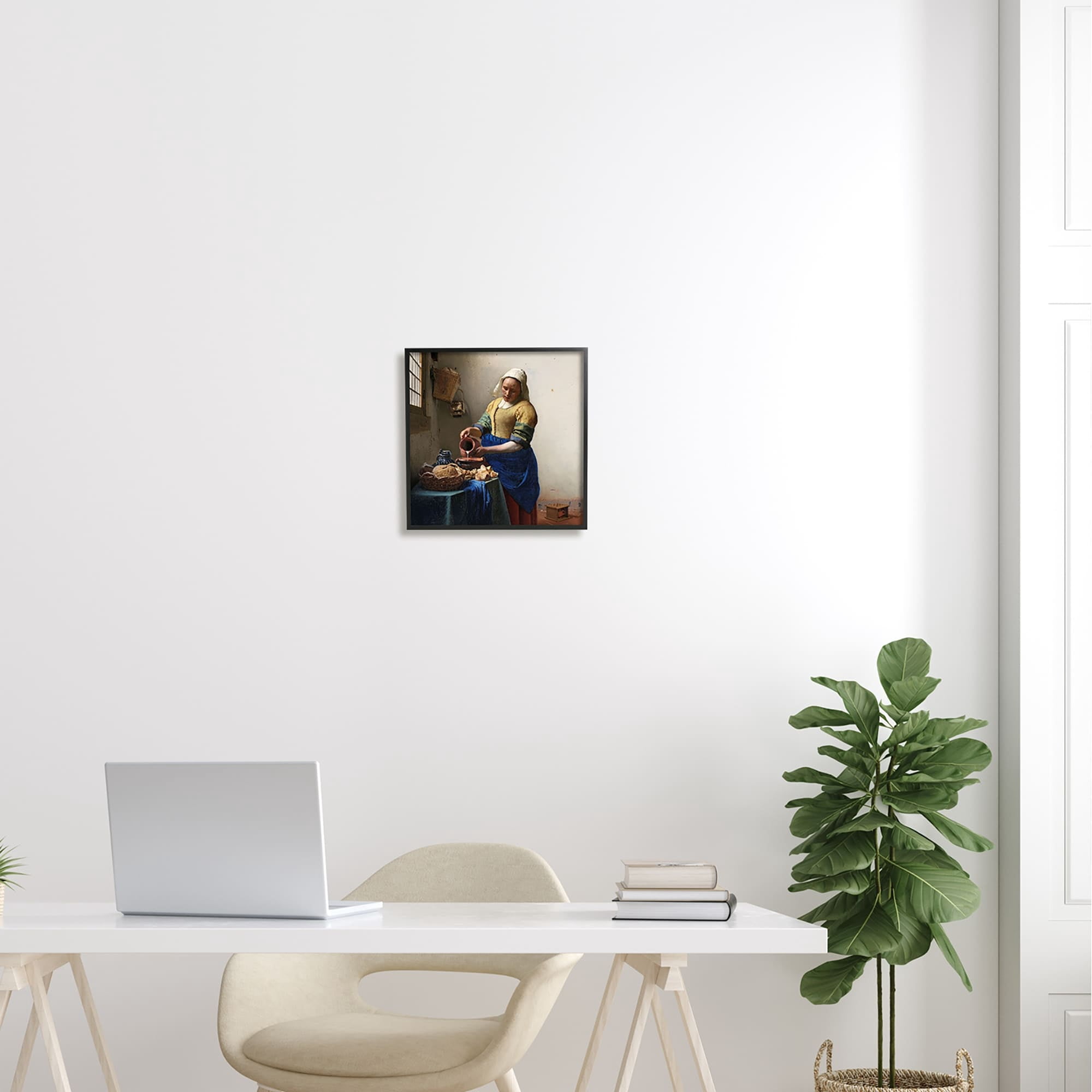 Stupell Industries The Kitchen Maid Johannes Vermeer Classical Painting Painting Black Framed Art Print Wall Art, Design by one1000paintings