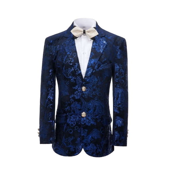 Visaccy Boy's Dress Floral Suit Lapel Boys Blazer Jacket Slim Fit Stylish Blazer Dress Suit
