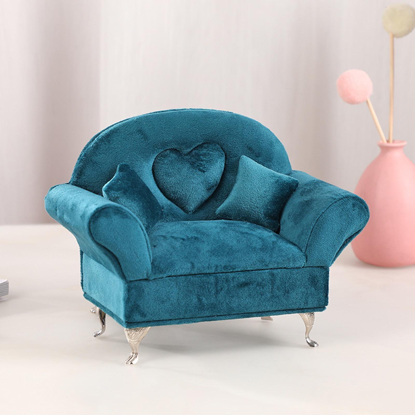 2 Pieces Sofa Bed Jewelry Box 12inch Dolls Accessories 1/6 Sofa Cushions for Bedside Table Decoration