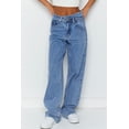 thumbnail image 5 of Women's Blue Mid Rise Asymmetrical Waist Wide Leg Jeans - Comfortable & Stylish | [ZhiHiMeRi] | 10, 5 of 10
