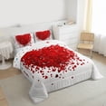 thumbnail image 3 of Homewish 3D Heart Print Queen Comforter Set,Romantic Valentines Day Bedding Sets,Red White Bedding Comforter Set For Men Women,Ultra Soft Home Decor Reversible,3pcs, 3 of 8