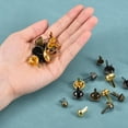 thumbnail image 5 of Uxcell 50Pack Bag Feet Stud Spike, 12mm Purse Cone Studs Flat Metal Spikes Rivet Nailheads Brads Prong Bag Bottom Studs for Handbag Purse Clothing DIY Leather Craft, Gold, 5 of 7