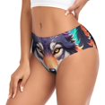 thumbnail image 2 of Fotbe Colorful Wolf Head A Calzones Estampados para Mujer – Ropa Interior de Algodón, Cómoda, Suave y Elástica-Medium, 2 of 6