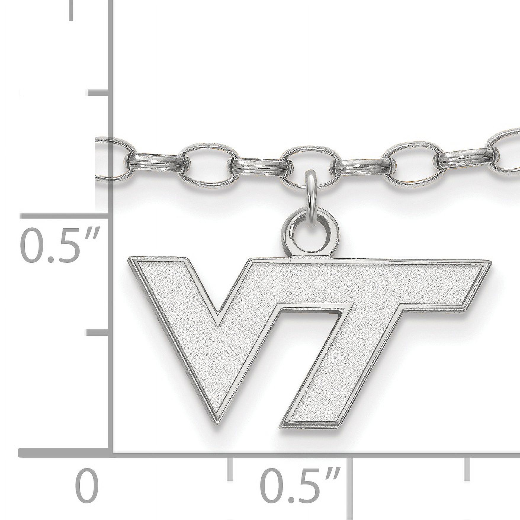 LogoArt Sterling Silver Rhodium-plated Virginia Tech Anklet - image 2 of 5