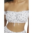 thumbnail image 4 of Mills by Millie Bobby Brown Women's Seersucker Off Shoulder Crop Top, Sizes XS-XXXL, 4 of 5