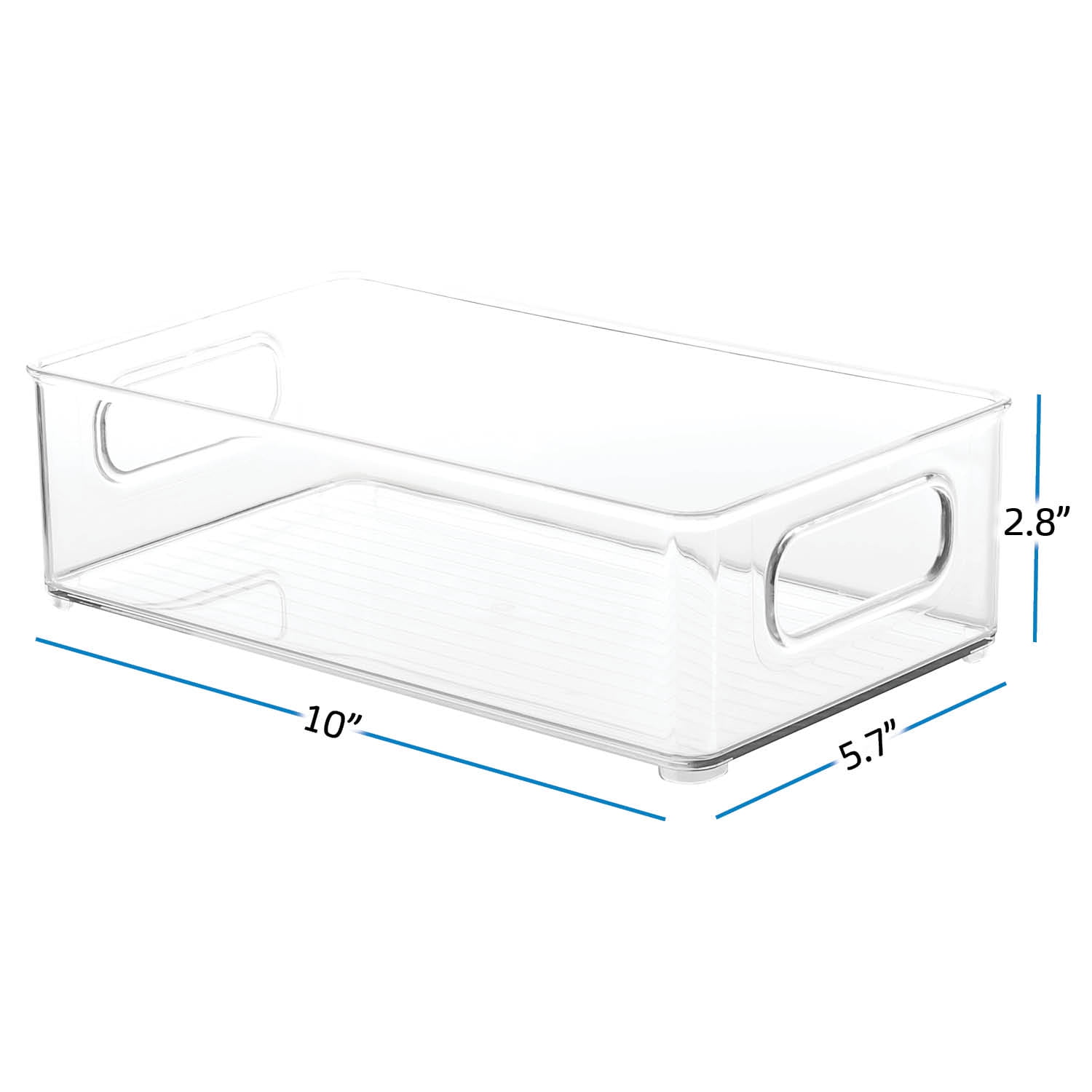 EatEx 1 Pack Clear Plastic Bathroom Vanity Storage Bin with Handles - Container Organizer for Soaps, Shampoos, Conditioners, Cosmetics, Hand Towels, Hair Brush, Body Spray, Lotion & More