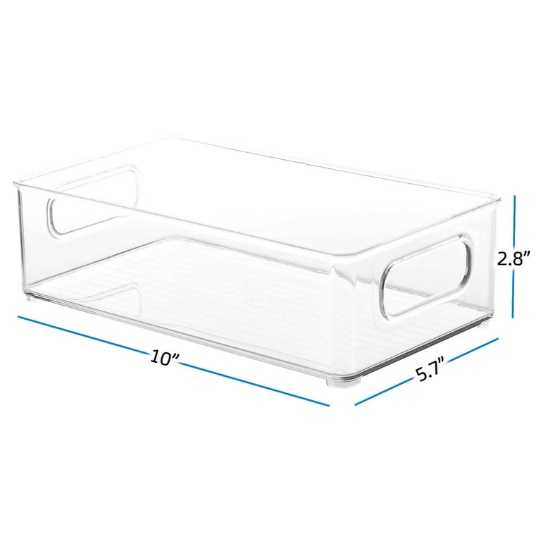 Eatex 1 Pack Clear Plastic Bathroom Vanity Storage Bin with Handles - Container Organizer for Soaps, Shampoos, Conditioners, Cosmetics, Hand Towels, H